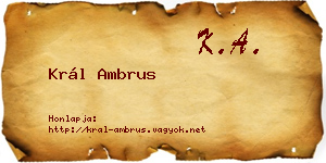 Král Ambrus névjegykártya